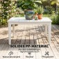 Βοηθητικό τραπέζι κήπου 70 x 53cm αδιάβροχο από πλαστικό ορθογώνιο τραπέζι μπαλκονιού 35kg χωρητικότητας φόρτωσης κρεμ λευκό