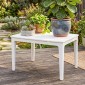 Βοηθητικό τραπέζι κήπου 70 x 53cm αδιάβροχο από πλαστικό ορθογώνιο τραπέζι μπαλκονιού 35kg χωρητικότητας φόρτωσης κρεμ λευκό