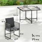 Σετ επίπλων κήπου Polyrattan, 5 τεμαχίων, ομάδα καθιστικών που εξοικονομεί χώρο, τραπέζι με 4 καρέκλες, μαξιλάρια τραπεζιού DPC, γκρι