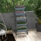 Plant Stairs Flower Stairs Ράφι φυτών Stackable Weather Resistant 65 x 67 x 145 cm Γκρι + Μαύρο