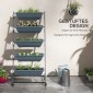 Plant Stairs Flower Stairs Ράφι φυτών Stackable Weather Resistant 65 x 67 x 145 cm Γκρι + Μαύρο