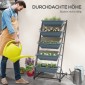 Plant Stairs Flower Stairs Ράφι φυτών Stackable Weather Resistant 65 x 67 x 145 cm Γκρι + Μαύρο