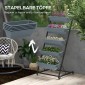 Plant Stairs Flower Stairs Ράφι φυτών Stackable Weather Resistant 65 x 67 x 145 cm Γκρι + Μαύρο