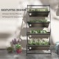Plant Stairs Flower Stairs Ράφι φυτών Stackable Weather Resistant 76cm x 79cm x 162cm Καφέ