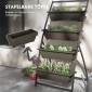 Plant Stairs Flower Stairs Ράφι φυτών Stackable Weather Resistant 76cm x 79cm x 162cm Καφέ