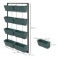 Plant Stairs Flower Stairs 8 Plant Boxes Stackable Weather Resistant 52,5 x 14 x 90 cm Γκρι + Μαύρο