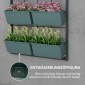 Plant Stairs Flower Stairs 8 Plant Boxes Stackable Weather Resistant 52,5 x 14 x 90 cm Γκρι + Μαύρο
