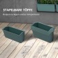 Plant Stairs Flower Stairs 8 Plant Boxes Stackable Weather Resistant 52,5 x 14 x 90 cm Γκρι + Μαύρο