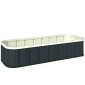 Ατσάλινο υπερυψωμένο κρεβάτι, φυτικό κρεβάτι με κουμπώματα κρότου, διπλωμένη άκρη, ψυχρό πλαίσιο, 136 x 52 x 31 cm, σκούρο γκρι