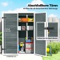 Υπόστεγο εργαλείων 0,8m², υπόστεγο εργαλείων με πτυσσόμενα ράφια, πλαστικό 134 x 68,5 x 170 cm με βάση διπλής πόρτας που κλειδώνει