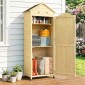 Ντουλάπι κήπου ξύλινο ρυθμιζόμενο ράφι μαγνητική πόρτα γαλβανιζέ εξαερισμός οροφής 85x58x213 cm φυσικό ξύλο