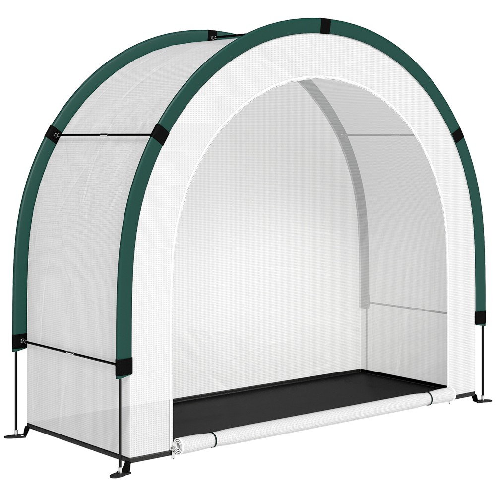 Θερμοκήπιο με κυρτή κορυφή, θερμοκήπιο αναδιπλούμενο φιλμ 200 x 80 x 164 cm πράσινο