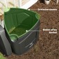 240L Garden Composter, Τριγωνικός Κάδος Κομποστοποίησης με 3 Πόρτες, Μαύρος