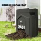 240L Garden Composter, Τριγωνικός Κάδος Κομποστοποίησης με 3 Πόρτες, Μαύρος