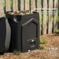 240L Garden Composter, Τριγωνικός Κάδος Κομποστοποίησης με 3 Πόρτες, Μαύρος