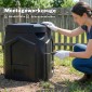 240L Garden Composter, Τριγωνικός Κάδος Κομποστοποίησης με 3 Πόρτες, Μαύρος