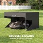 Robotic Lawnmower Garage Steel 75 x 70 x 46 cm Robotic Lawnmower Garage with Plant Box Μαύρο