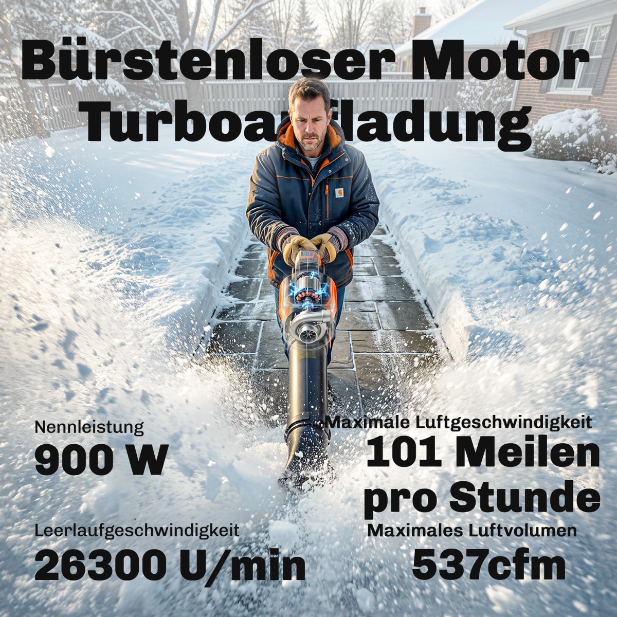 Ασύρματο φυσητήρα φύλλων ηλεκτρικής σκούπας 20V με μπαταρία 2x4,0Ah & φορτιστή Turbo-Boost 162,7 km/h ταχύτητα φυσήματος