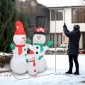 Φουσκωτό Snowman Family 1,8m Χριστουγεννιάτικη διακόσμηση με φωτισμό LED για εσωτερική και εξωτερική χρήση