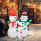 Φουσκωτό Snowman Family 1,8m Χριστουγεννιάτικη διακόσμηση με φωτισμό LED για εσωτερική και εξωτερική χρήση
