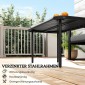 Βοηθητικό τραπέζι μπαλκονιού ορθογώνιο από ατσάλι εύκολο στο καθάρισμα για μπαλκόνι βεράντα κήπου βεράντα 90x50x43 cm μαύρο