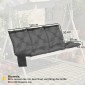Μαξιλάρι πάγκου 150x100x10 cm Μαξιλάρι πάγκου 3 θέσεων με ιμάντες, πλάτη UPF30+ με πλαϊνή τσέπη, σκούρο γκρι