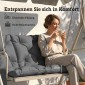 Μαξιλάρι πάγκου 150x100x10 cm Μαξιλάρι πάγκου 3 θέσεων με ιμάντες, πλάτη UPF30+ με πλαϊνή τσέπη, σκούρο γκρι