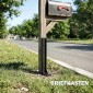 Σετ επισκευής στύλου φράχτη, σετ 2 στύλους στήριξης για στύλους φράχτη με καρφιά, τρυπάνι, 81 x 5,5 x 12 cm, μαύρο