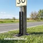 Σετ επισκευής στύλου φράχτη, σετ 2 στύλους στήριξης για στύλους φράχτη με καρφιά, τρυπάνι, 81 x 5,5 x 12 cm, μαύρο