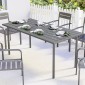 Τραπέζι κήπου 165 x 80 cm για 6 άτομα Τραπέζι φαγητού με επιτραπέζιο σκελετό από ατσάλι, ορθογώνιο