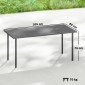 Τραπέζι κήπου 165 x 80 cm για 6 άτομα Τραπέζι φαγητού με επιτραπέζιο σκελετό από ατσάλι, ορθογώνιο