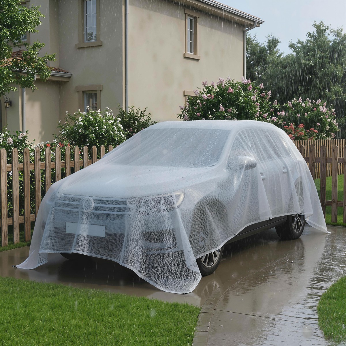 Αδιάβροχος μουσαμάς 4 x 6 m 140g/m² υφασμάτινος μουσαμάς, στιβαρός, ανθεκτικός στο σχίσιμο, προστατευτικός μουσαμάς σταθερός στην υπεριώδη ακτινοβολία με ενισχυμένες οπές, λευκό