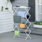 Πτυσσόμενο ράφι ρούχων Airer 8 επιπέδων Drying Rack Tower Dryer Tower Clothes Airer Drying Rack Μεταλλικό Πλαστικό Λευκό 74 x 35 x 144 cm