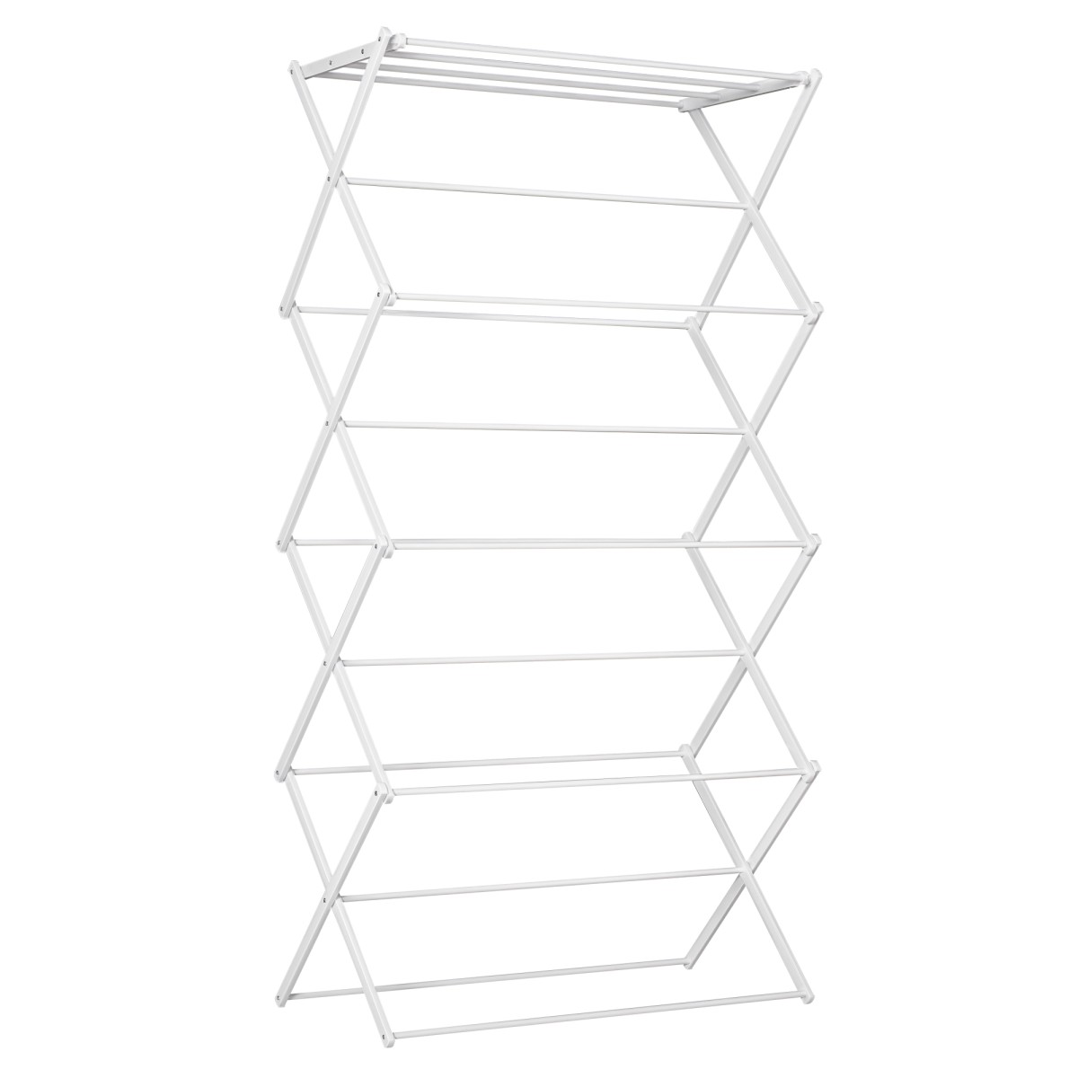 Πτυσσόμενο ράφι ρούχων Airer 8 επιπέδων Drying Rack Tower Dryer Tower Clothes Airer Drying Rack Μεταλλικό Πλαστικό Λευκό 74 x 35 x 144 cm