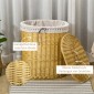 Willow καλάθι πλυντηρίου με καπάκι κάλυμμα πλυντηρίου με λαβή, αφαιρούμενη τσάντα πλυντηρίου, καλάθια πλυντηρίων ρούχων Κουτί πλυντηρίου για μπάνιο πλυντήριο ρούχων Υπνοδωμάτιο Natural