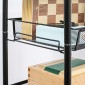 Καρότσι με 4 κρεμαστά καλάθια, καρότσι σερβιρίσματος σε ρόδες, κινητό, αφαιρούμενοι γάντζοι, ατσάλι, 45 x 26,5 x 84 cm, μαύρο