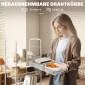 Καρότσι κουζίνας με 5 συρμάτινα καλάθια, 4 γάντζους, 4 ρόδες, 2 λαβές, ατσάλι/πλαστικό, 45x26,5x106 cm, λευκό