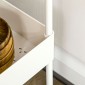 Καρότσι κουζίνας με 4 ράφια, 4 εύκαμπτους γάντζους, 4 ρόδες, 40 cm x 19 cm x 90 cm, καρότσι εξειδικευμένο, λευκό