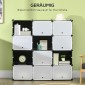 Αρθρωτό σύστημα ραφιών, plug-in ράφι, μπορεί να συναρμολογηθεί από 12 κύβους 125 x 32 x 125 cm, πλαστικό + ατσάλι μαύρο