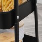 Καρότσι, καρότσι σερβιρίσματος με 3 ράφια καλάθι, μεταλλικό, πλαστικό, μαύρο