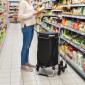 Τρόλεϊ αγορών 40L Oxford Τσάντα 3 τροχών Σχεδιασμός Αλουμινίου Πλαίσιο Κάθισμα Γκρι