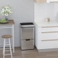 Κάδος σκουπιδιών με αισθητήρα 47L + 2 x 12,5L αυτόματος κάδος απορριμμάτων με αισθητήρα κίνησης, αδιάβροχο σύστημα διαχωρισμού απορριμμάτων από ανοξείδωτο χάλυβα για κουζίνα ασήμι