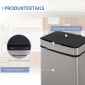 Κάδος σκουπιδιών με αισθητήρα 47L + 2 x 12,5L αυτόματος κάδος απορριμμάτων με αισθητήρα κίνησης, αδιάβροχο σύστημα διαχωρισμού απορριμμάτων από ανοξείδωτο χάλυβα για κουζίνα ασήμι