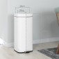 Κάδος απορριμμάτων 30L, μαλακό καπάκι, με προστασία δακτυλικών αποτυπωμάτων, πεντάλ ποδιού, μεταλλικό/πλαστικό, 28x35x63,5 cm, λευκό