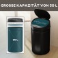 Κάδος απορριμμάτων αισθητήρα 30 λίτρων με λειτουργία soft close, κάδος απορριμμάτων χωρίς επαφή από ανοξείδωτο χάλυβα για υγιεινές κουζίνες