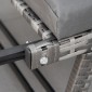 Καναπές κήπου Polyrattan 2θέσια έπιπλα κήπου καναπές σαλονιού πάγκος κήπου ξαπλώστρα κήπου πτυσσόμενα υποβραχιόνια ατσάλινο γκρι 129 x 63 x 67 cm