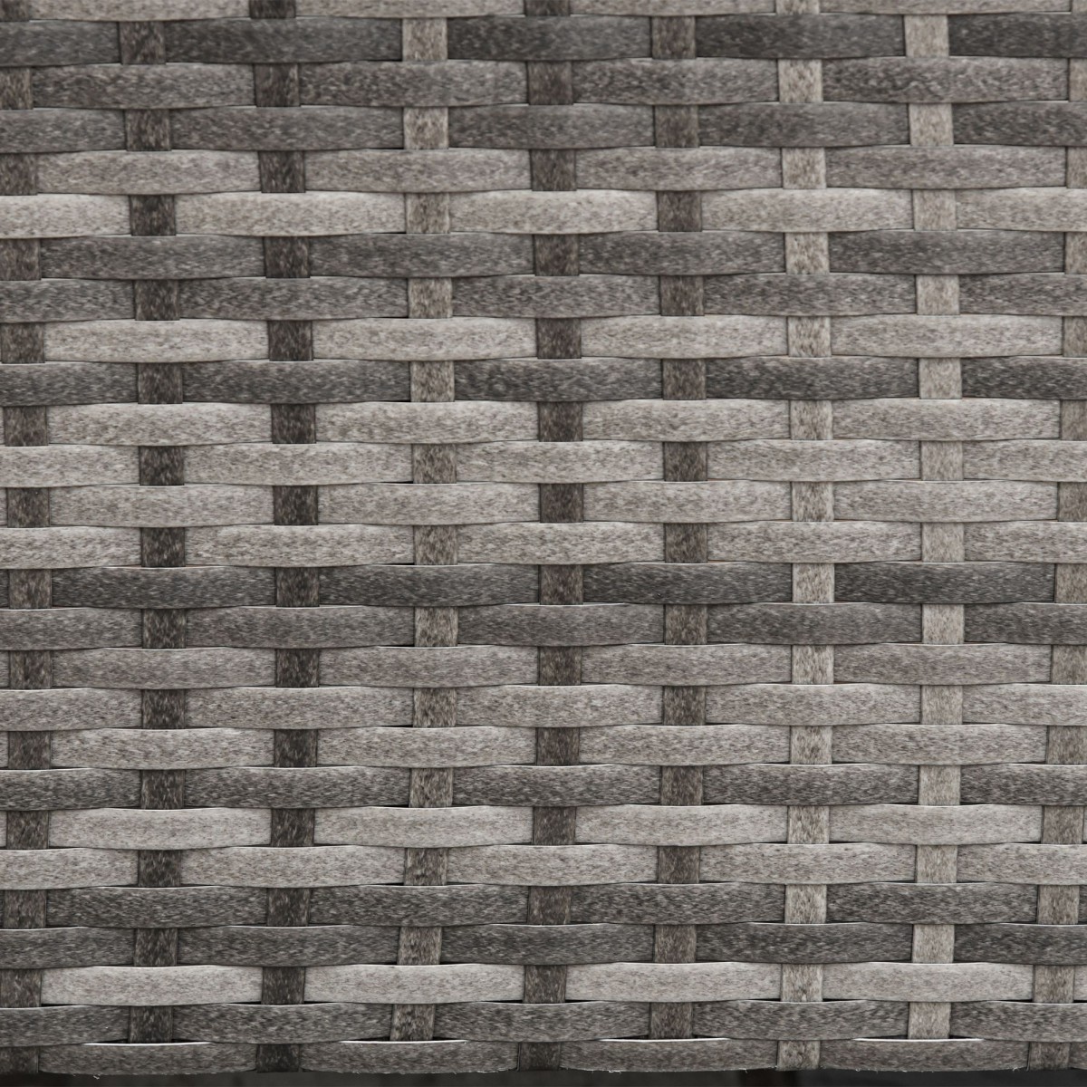 Καναπές Rattan με Μαξιλάρια, Τριθέσιος Καναπές Garden Lounge, Ατσάλι, Γκρι, 173 x 68 x 78 cm