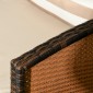 Καναπές Rattan με μαξιλάρια, τριθέσιος, καναπές lounge κήπου, ατσάλι, καφέ, 173 x 68 x 78 cm