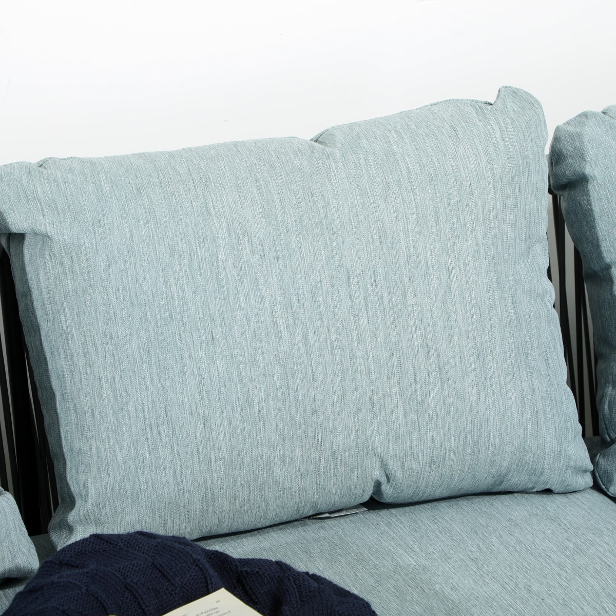 Σετ επίπλων κήπου Rattan για 4 άτομα, σετ καθιστικών με μαξιλάρια για μπαλκόνι, γκρι αλουμινίου