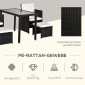 Ομάδα καθισμάτων Polyrattan, τραπεζαρία, σετ κήπου, 11 τεμαχίων με μαύρα μαξιλάρια